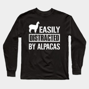 Easily Distracted By Alpacas Long Sleeve T-Shirt